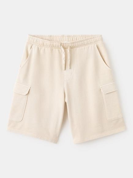 Mango Kids' Drawstring Bermuda Cargo Shorts, Sand