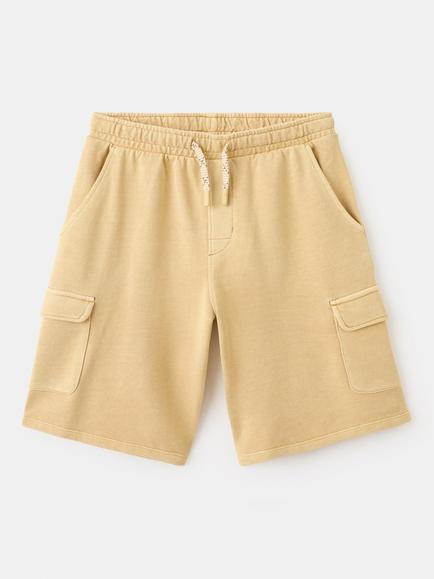 Mango Kids' Drawstring Bermuda Cargo Shorts, Mustard, Mustard
