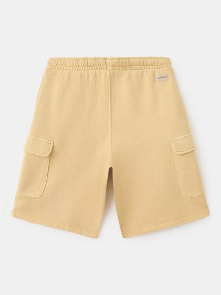 Mango Kids' Drawstring Bermuda Cargo Shorts, Mustard - view 2, Mustard