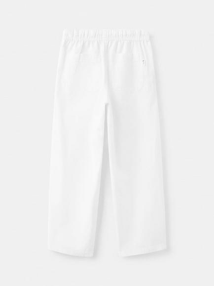 Mango Kids' Mid Rise Linen Blend Wide Leg Trousers - view 2, White