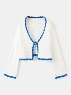 Mango Kids' Scalloped Cardigan, Raw, Raw