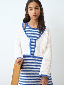 Mango Kids' Scalloped Cardigan, Raw - view 2, Raw