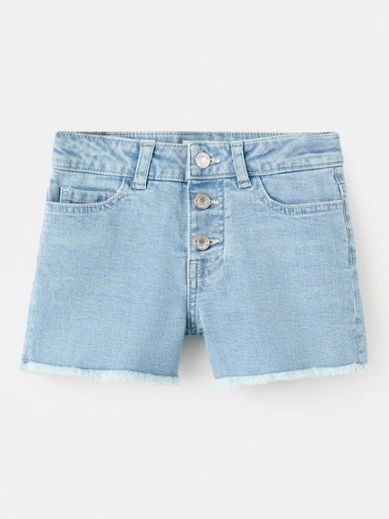 Mango Kids' Button Front Shorts, Light Blue