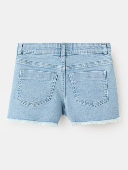 Mango Kids' Button Front Shorts - view 2, Light Blue