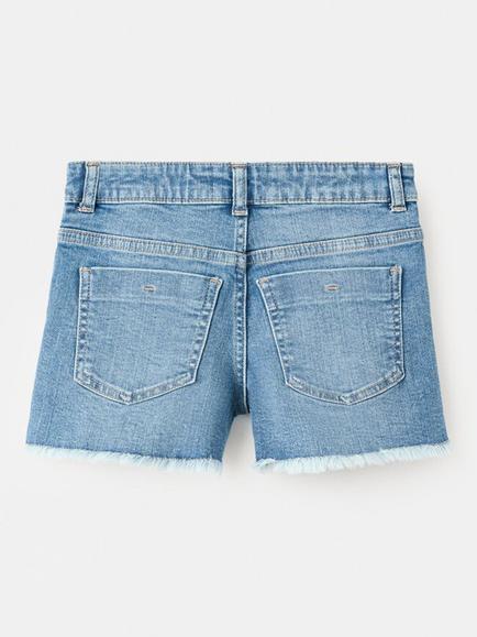 Mango Kids' Button Front Shorts - view 2, Mid Blue