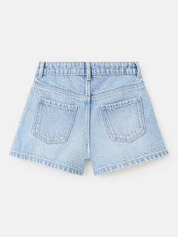 Mango Kids' High Rise Star Embellished Shorts, Mid Blue - view 2, Mid Blue