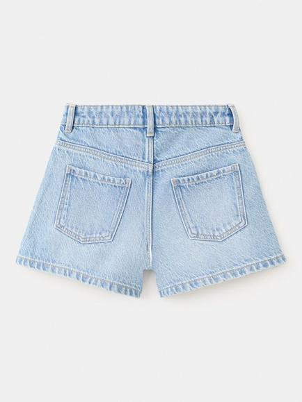 Mango Kids' High Rise Star Embellished Shorts, Mid Blue - view 2, Mid Blue