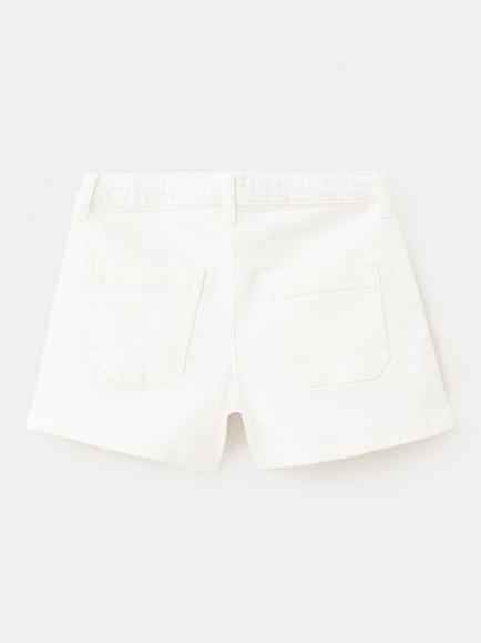 Mango Kids' Studded Pocket Shorts, White - view 2, White