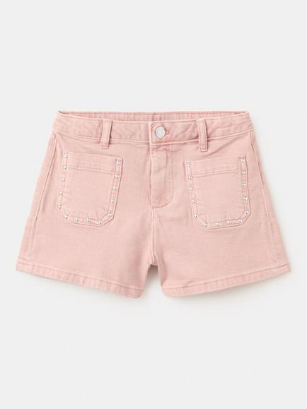 Mango Kids' Studded Pocket Shorts, Pink, Pink