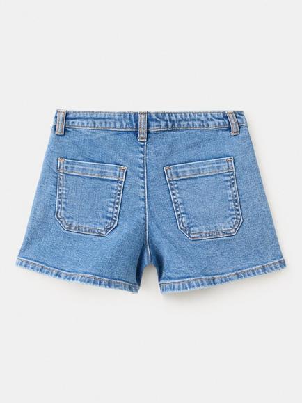 Mango Kids' Studded Pocket Shorts, Mid Blue - view 2, Mid Blue