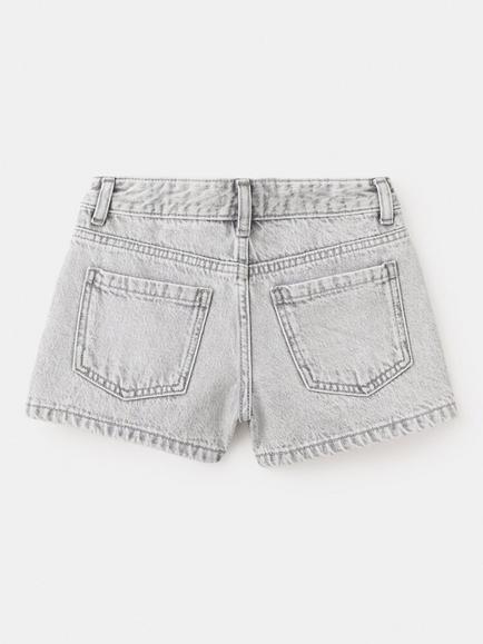 Mango Kids' Structured Denim Shorts, Grey Denim - view 2, Grey Denim