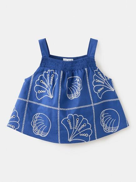 Mango Kids' Shell Top, Electric Blue, Electric Blue