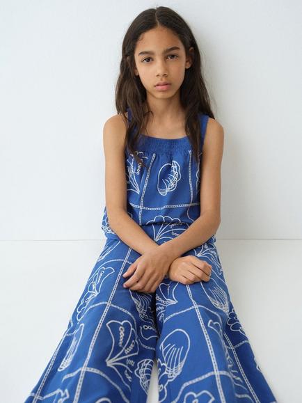 Mango Kids' Shell Top, Electric Blue - view 2, Electric Blue