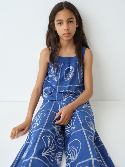 Mango Kids' Shell Trousers, Electric Blue - view 2, Electric Blue