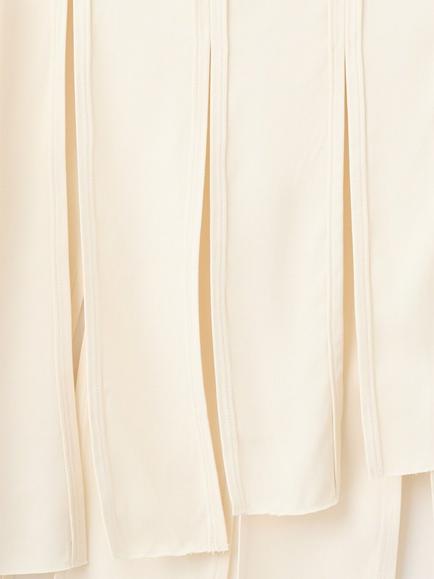 Mango Mid Rise Asymmetric Pleated Midi Skirt, Beige - view 2, Beige