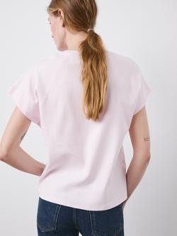 Mango Crew Neck Relaxed T-Shirt, Pastel Pink - view 2, Pastel Pink