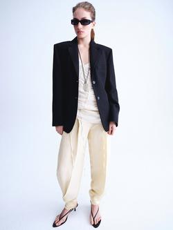 Mango Mid-Rise Balloon Trousers, Raw, Raw