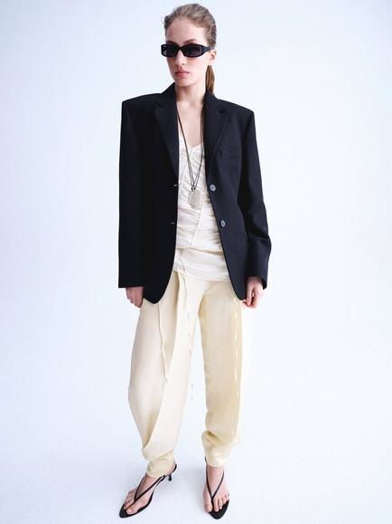 Mango Mid-Rise Balloon Trousers, Raw, Raw