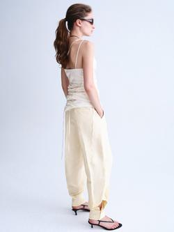 Mango Mid-Rise Balloon Trousers, Raw - view 2, Raw