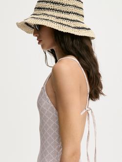 By Malene Birger Astella Signature Flower Print Swimsuit, Feather - view 2, Feather