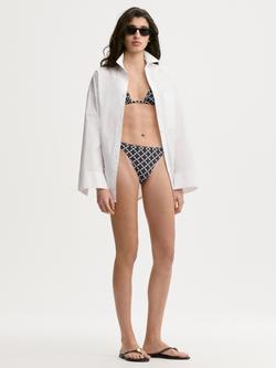 By Malene Birger Astra Signature Flower Print Bikini Bottoms, Black - view 2, Black