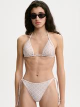 By Malene Birger Astra Signature Flower Print Triangle Bikini Top, Feather