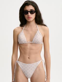 By Malene Birger Astra Signature Flower Print Triangle Bikini Top, Feather, Feather