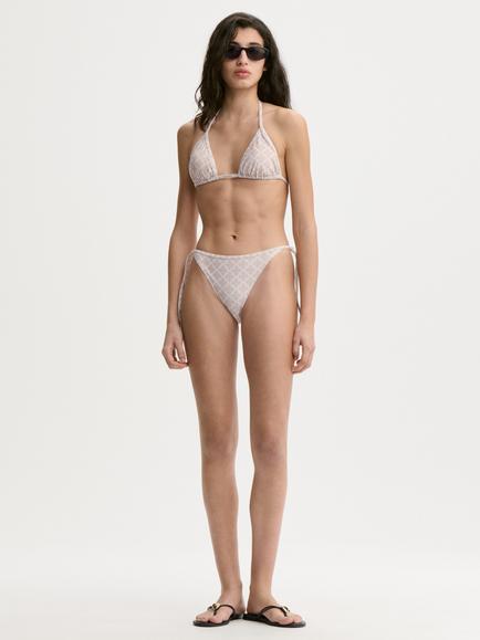 By Malene Birger Astra Signature Flower Print Triangle Bikini Top, Feather - view 2, Feather
