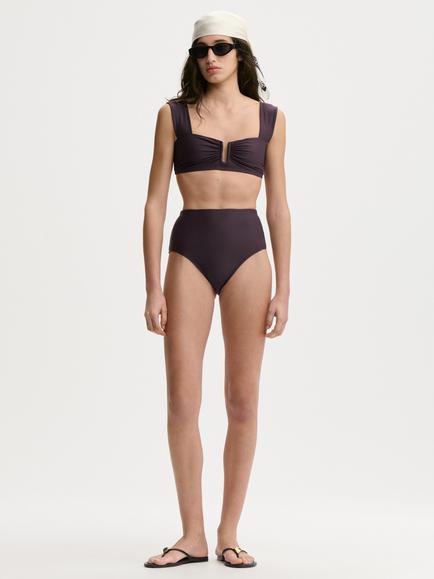 By Malene Birger Belira Bikini Top, Aubergine - view 2, Aubergine