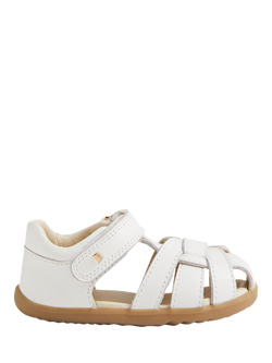 Bobux Kids' Skip Twist Leather Sandals, White, White