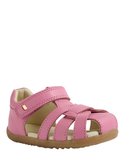 Bobux Kids' Skip Twist I-Walk Leather Sandals - view 2, Cashmere Rose