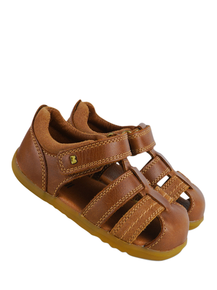 Bobux Kids' Roam Kid+ Leather Closed Toe Sandals, Caramel - view 2, Caramel