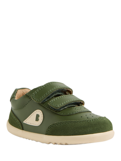 Bobux Kids' Champ Step Up Leather Trainers - view 2, Bronze Green