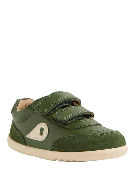 Bobux Kids' Champ Step Up Leather Trainers - view 2, Bronze Green