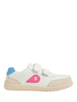 Bobux Kids' Champ Kid+ Leather Trainers, Chalk White Pink