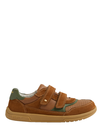 Bobux Kids' Hunter I-Walk Leather Trainers, Caramel/Bronze
