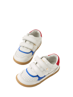 Bobux Kids' Hunter I-Walk Leather Trainers - view 2, White/Salsa