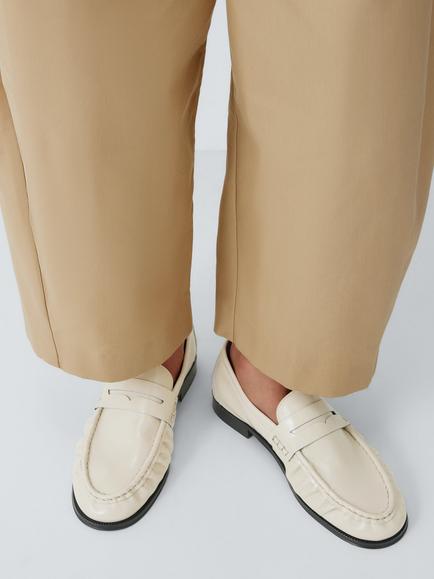 John Lewis Glasgows Leather Soft Ruched Casual Loafers, Off White - view 2, Off White
