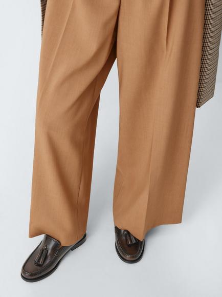 John Lewis Greta Leather Heritage Tassel Smart Loafers, Brown - view 2, Brown