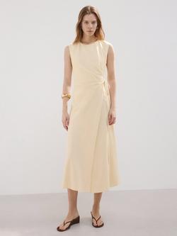 Mango Sleeveless Midi Dress, Vanilla, Vanilla