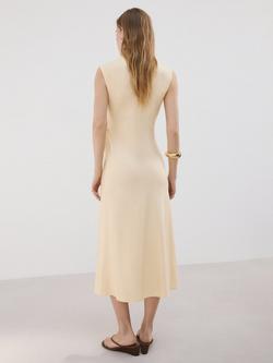 Mango Sleeveless Midi Dress, Vanilla - view 2, Vanilla