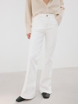 Mango High Rise Flared Jeans, White, White