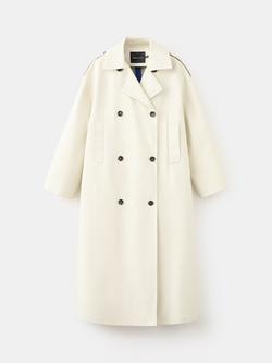 Mango Double-Breasted Trench Coat, Beige, Beige