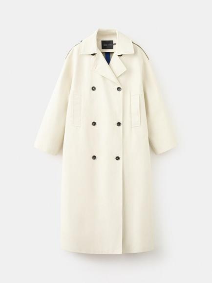 Mango Double-Breasted Trench Coat, Beige, Beige