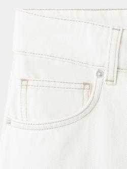 Mango Mid Rise Long Relaxed Denim Shorts, Off White - view 2, Off White
