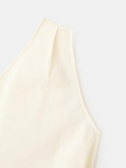 Mango Asymmetric One Shoulder Draped Bow Top, Off White - view 2, Off White