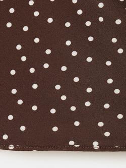 Mango Sleeveless Draped Halterneck Top, Brown - view 2, Brown