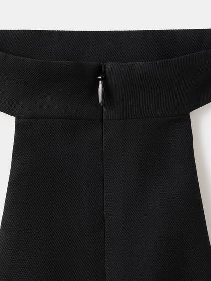 Mango Halterneck Sculpted Top - view 2, Black
