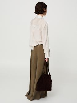 Mango Drawstring Wide Leg Trousers, Khaki - view 2, Khaki
