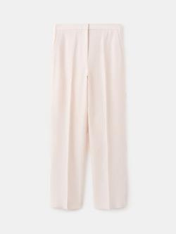 Mango Pure Linen Zip Fastening Trousers, Beige, Beige